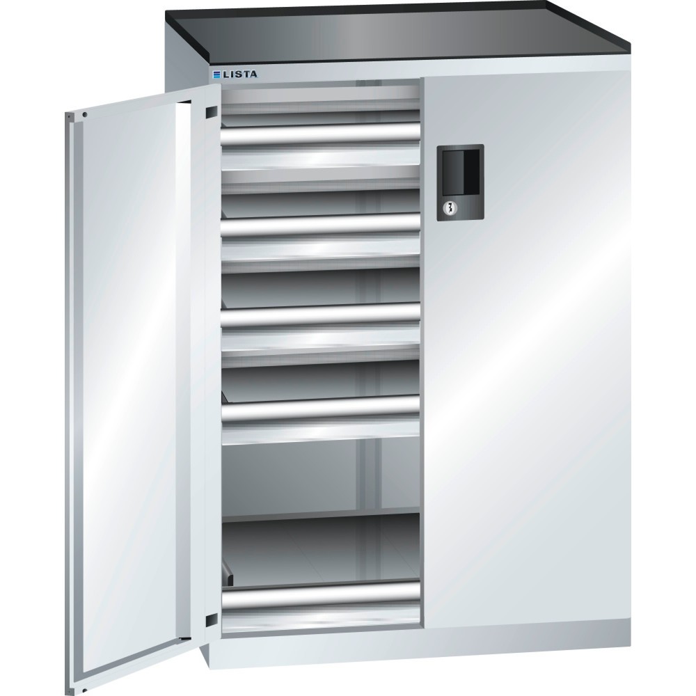 Immagine del prodotto: LISTA Cassettiera 36x27E, (LxPxH) 717x600x1020mm, 5 cassetti, 5 x 75, grigio chiaro, KEY Lock