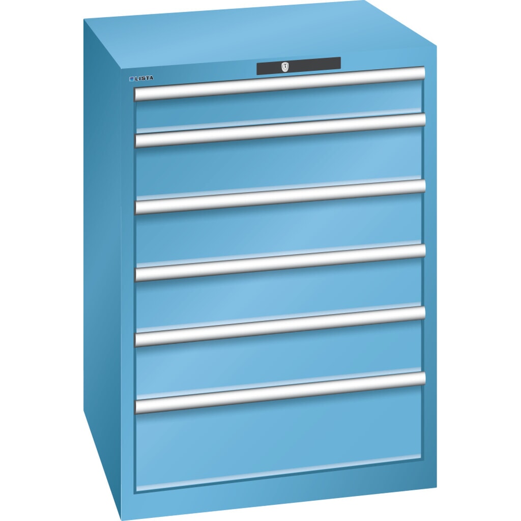 LISTA Cassettiera 36 x 36 E, (L x P x H) 717 x 725 x 1000 mm in celeste