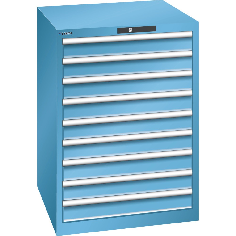 Immagine del prodotto: LISTA Cassettiera 36x36E, (LxPxH) 717x725x1000mm, 9 cassetti, 9 x 100, celeste, KEY Lock