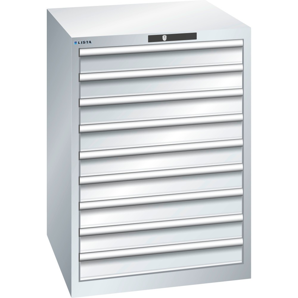 Immagine del prodotto: LISTA Cassettiera 36x36E, (LxPxH) 717x725x1000mm, 9 cassetti, 9 x 100, grigio chiaro, KEY Lock