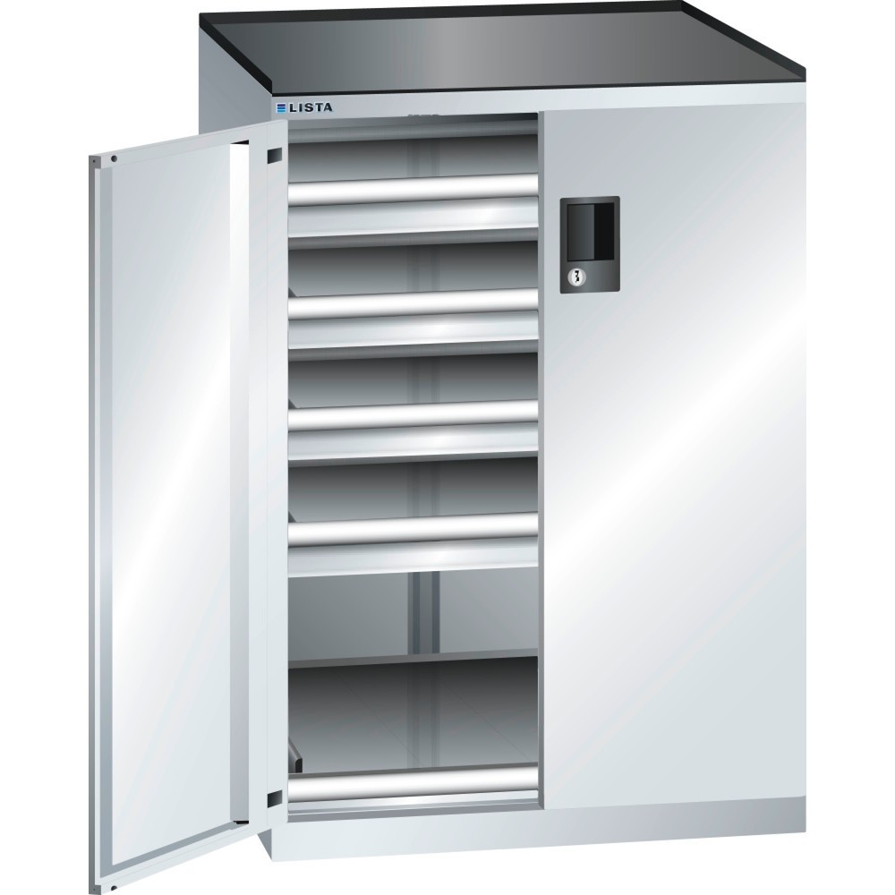 Immagine del prodotto: LISTA Cassettiera 36x36E, (LxPxH) 717x753x1020mm, 4 cassetti, 4 x 75, grigio chiaro, KEY Lock