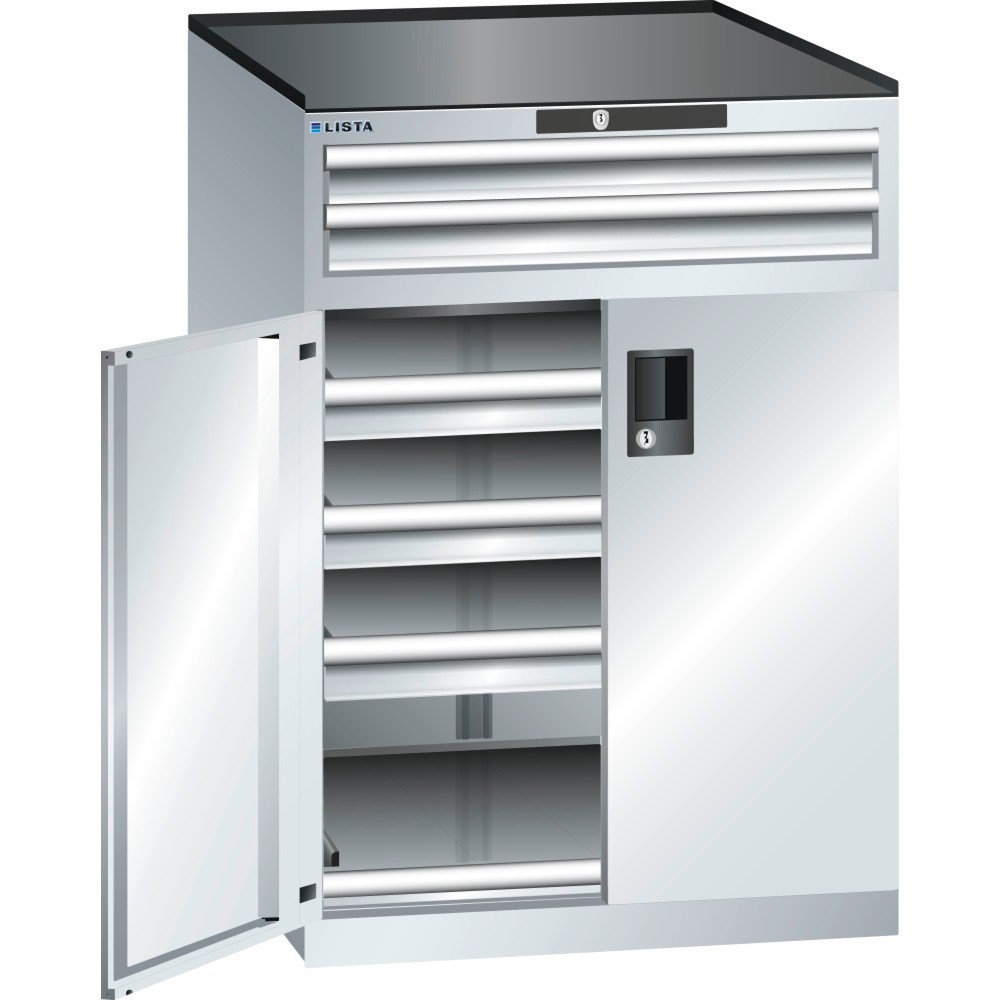 Immagine del prodotto: LISTA Cassettiera 36x36E, (LxPxH) 717x753x1020mm, 5 cassetti portata 200 kg, grigio chiaro, RFID Lock