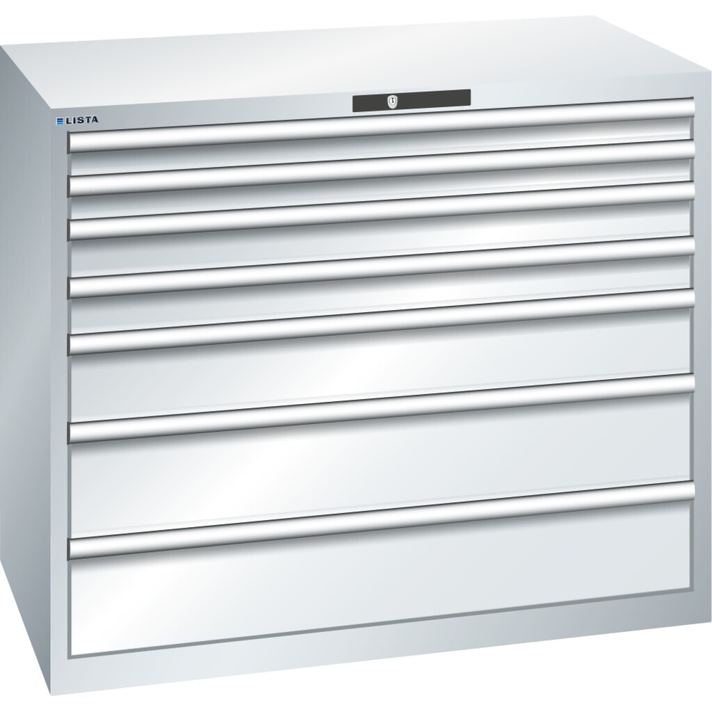 Immagine del prodotto: LISTA Cassettiera 64x36E, (LxPxH) 1193x725x1000mm, 7 cassetti portata 200 kg, grigio chiaro, RFID Lock