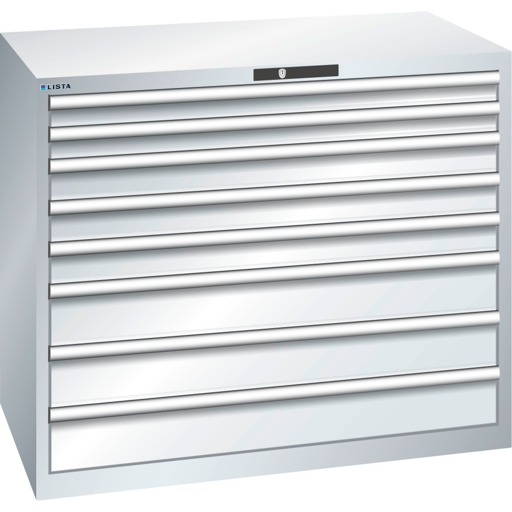 Immagine del prodotto: LISTA Cassettiera 64x36E, (LxPxH) 1193x725x1000mm, 8 cassetti portata 200 kg, grigio chiaro, RFID Lock
