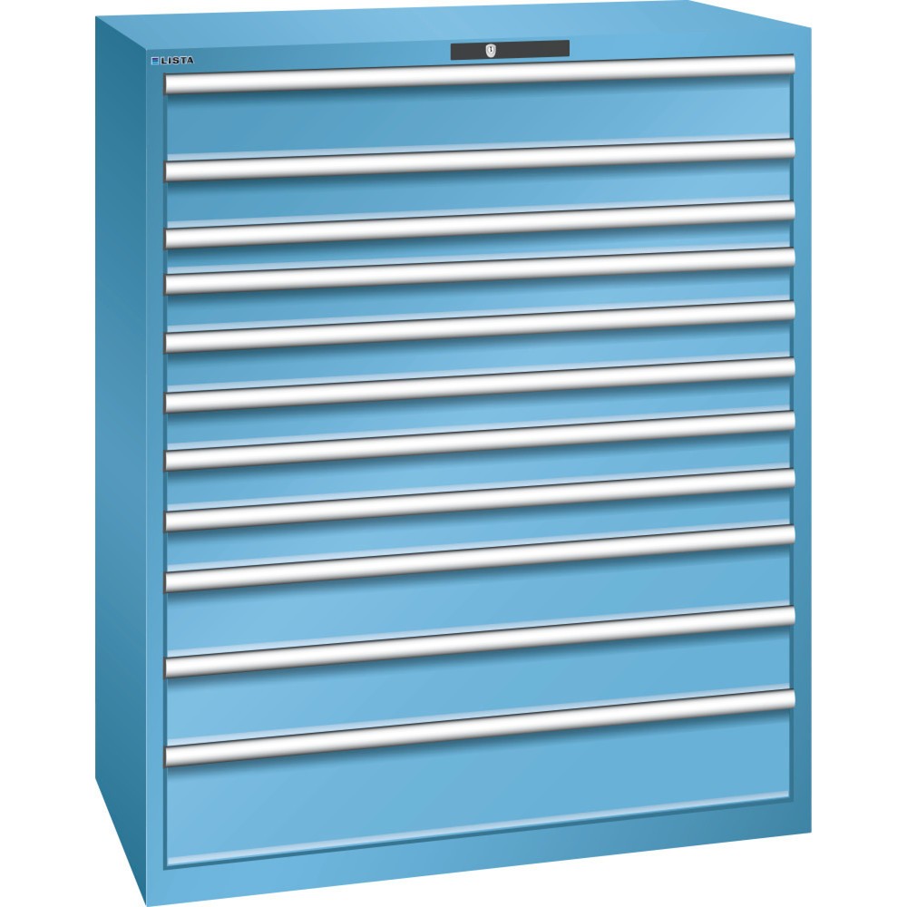 Immagine del prodotto: LISTA Cassettiera 64x36E, (LxPxH) 1193x725x1450mm, 11 cassetti portata 200 kg, celeste, CODE Lock