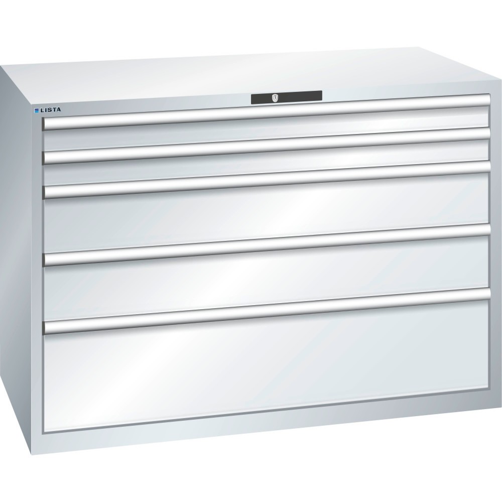 Immagine del prodotto: LISTA Cassettiera per carichi pesanti 78x36E, (LxPxH) 1431x725x1000mm, 5 cassetti portata 200 kg, grigio chiaro, KEY Lock