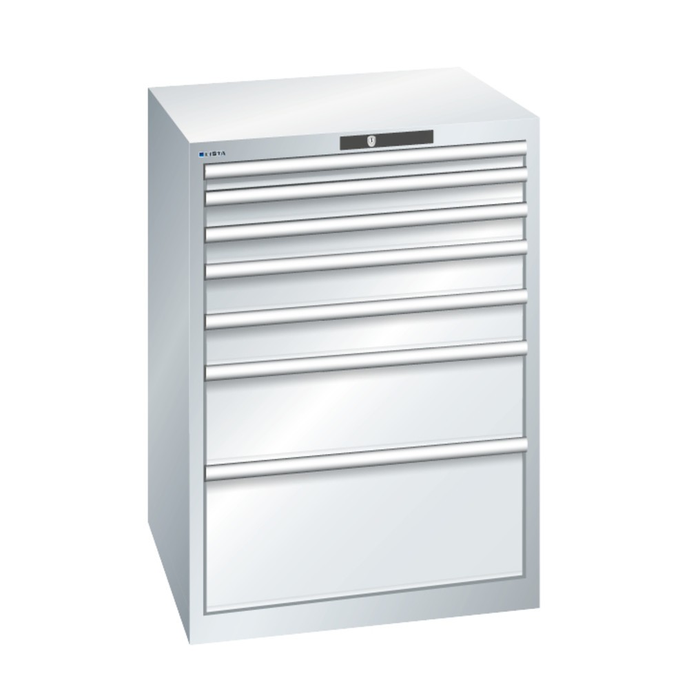 Immagine del prodotto n. 2: LISTA Cassettiera, cassetti 1x50+ 2x75 + 2x100 + 1x200 + 1x300 mm, portata 75 kg, Blu luce