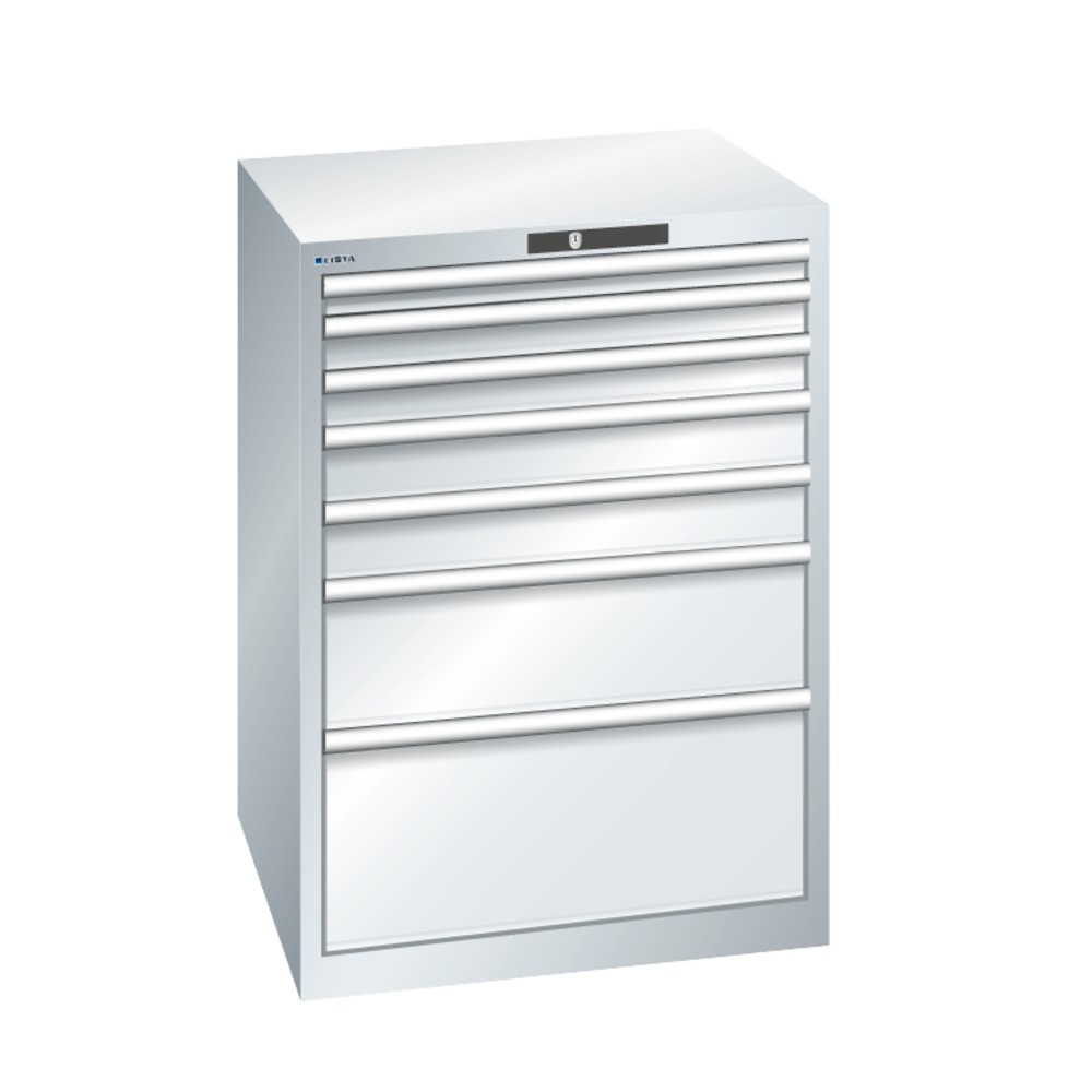 Immagine del prodotto n. 3: LISTA Cassettiera, cassetti 1x50+ 2x75 + 2x100 + 1x200 + 1x300 mm, portata 75 kg, Blu luce