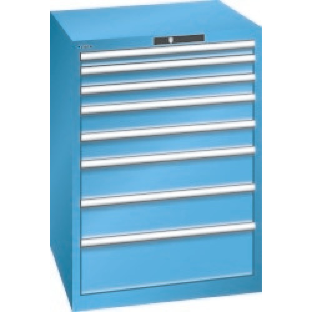 Immagine del prodotto: LISTA Cassettiera, cassetti 1x50+ 2x75 + 2x100+ 2x150 + 1x200, portata 200 kg ciascuno, Blu luce