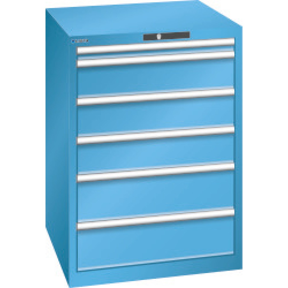 Immagine del prodotto: LISTA Cassettiera, cassetti 1x50 + 3x150+ 2x200 mm, portata 75 kg ciascuno, Blu luce