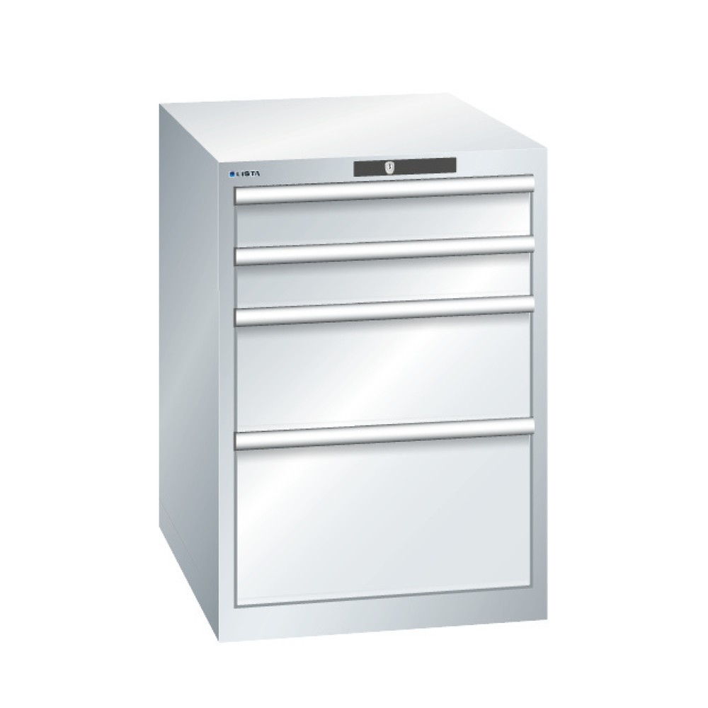 Immagine del prodotto: LISTA Cassettiera, cassetti 2x100 + 1x200+ 1x300, portata 75 kg ciascuno, Blu luce