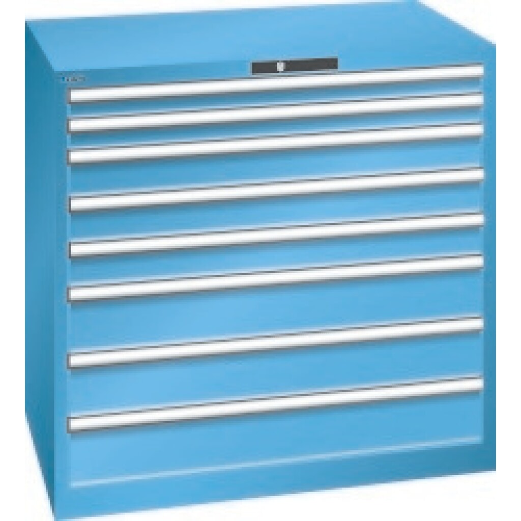 LISTA Cassettiera, cassetti 2x75 + 3x100+ 3x150 mm, portata 200 kg, Blu luce Immagine del prodotto: LISTA Cassettiera, cassetti 2x75 + 3x100+ 3x150 mm, portata 200 kg, Blu luce