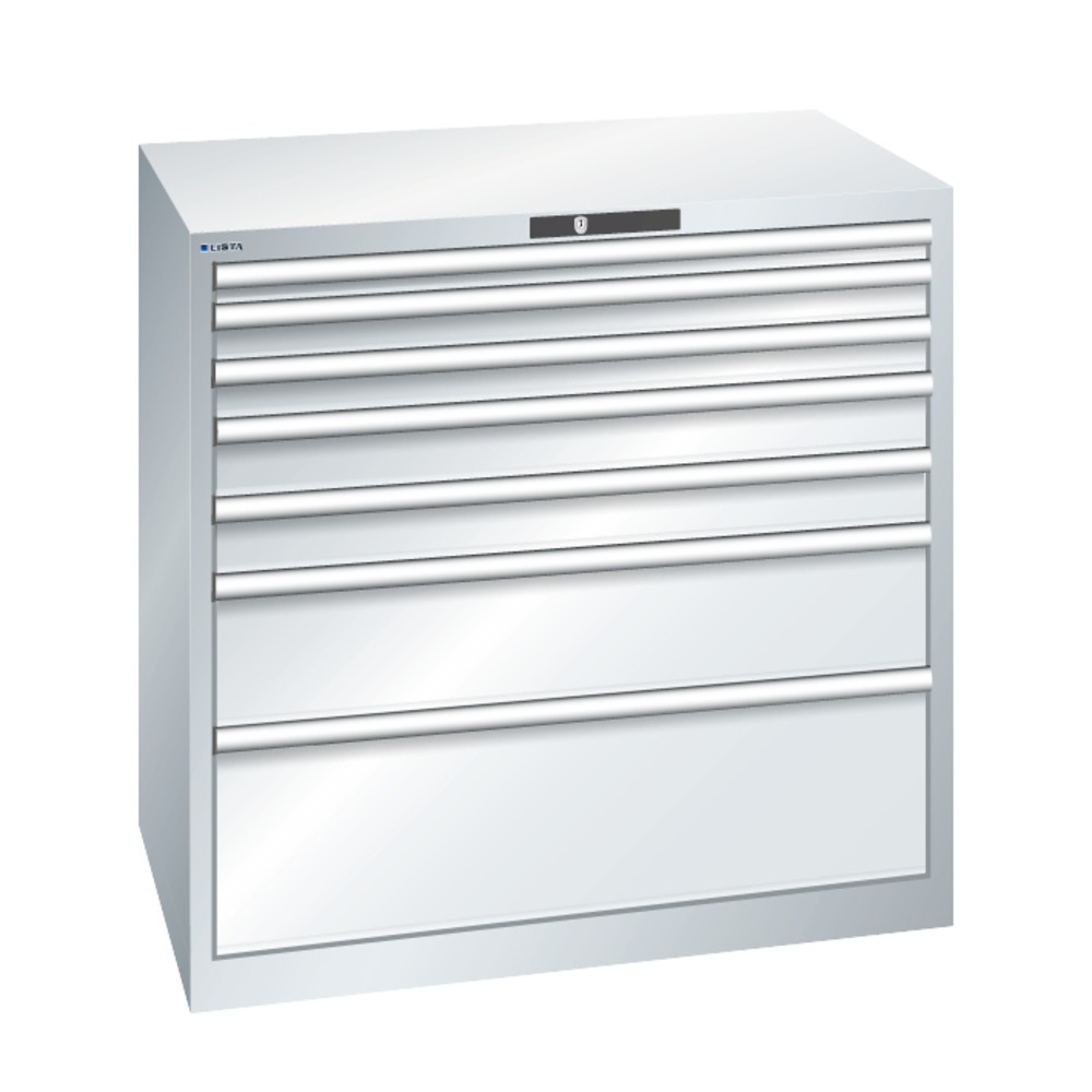 Immagine del prodotto n. 2: LISTA Cassettiera, cassetti 1x100 + 4x150+ 1x200 mm, portata 200 kg ciascuno, Blu luce