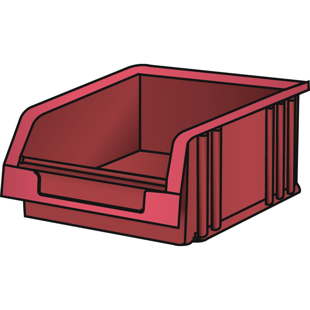Contenitore a bocca di lupo LISTA, HxBxT 50 x 101 x 90 mm, misura 2, rosso Immagine del prodotto: Contenitore a bocca di lupo LISTA, HxBxT 50 x 101 x 90 mm, misura 2, rosso