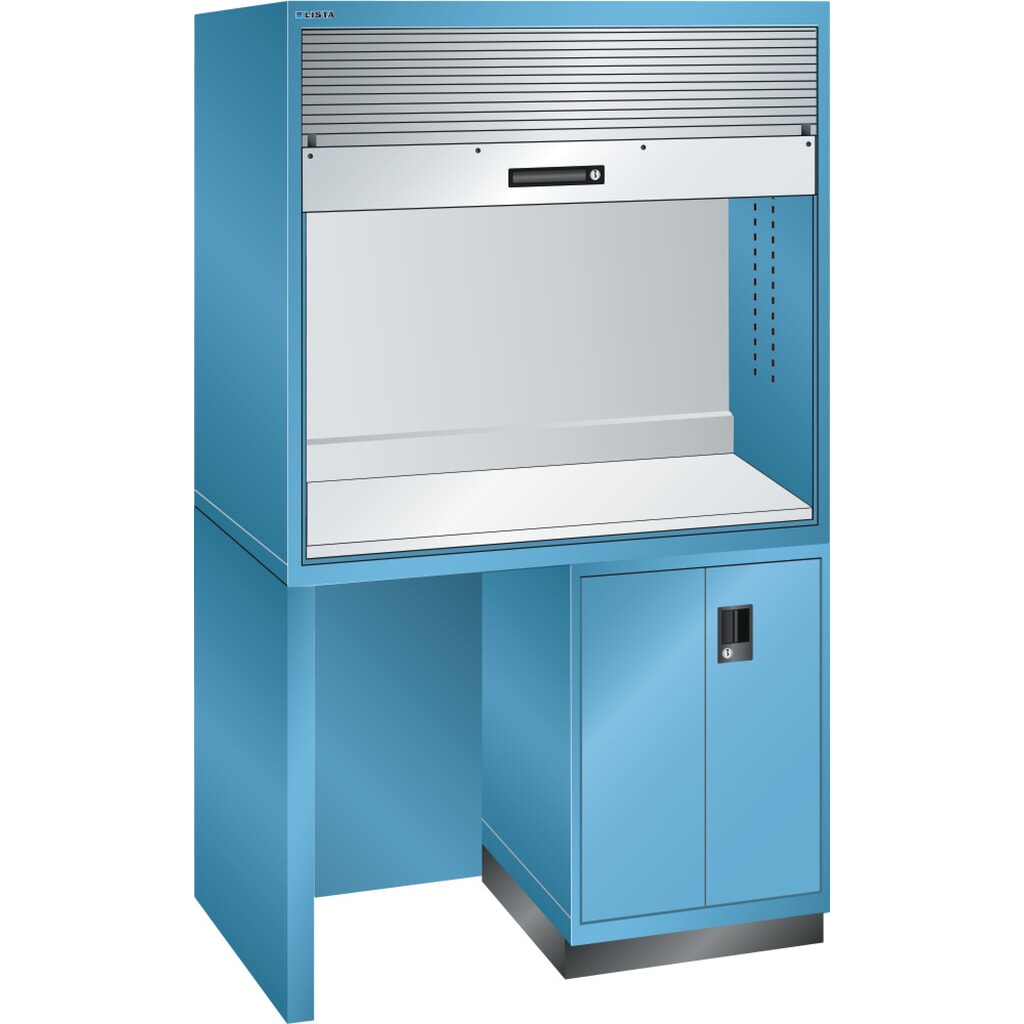 LISTA Postazione per controllo qualità 2x36x36E, (LxPxH) 1434x725x2100mm, senza ciabatta, celeste Immagine del prodotto: LISTA Postazione per controllo qualità 2x36x36E, (LxPxH) 1434x725x2100mm, senza ciabatta, celeste