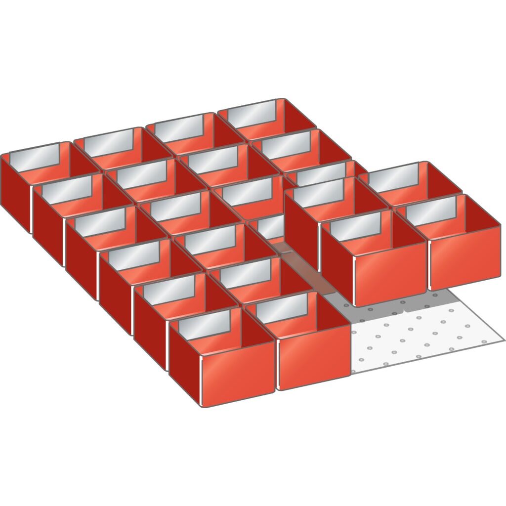 LISTA Set di cassette 18x27E, (LxPxH front.) 306x459x75mm, 24 pezzi