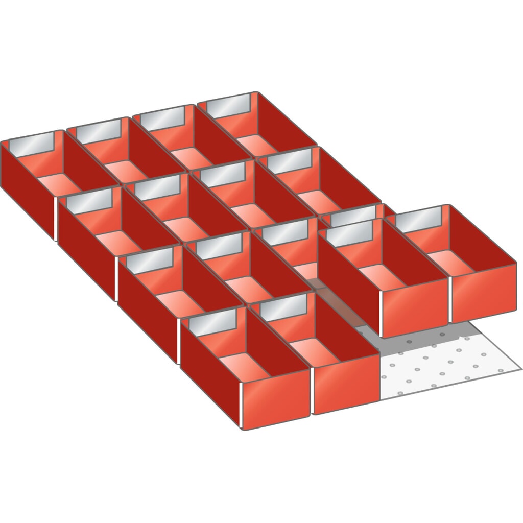 LISTA Set di cassette 18x36E, (LxP) 306x612mm, 16 pezzi