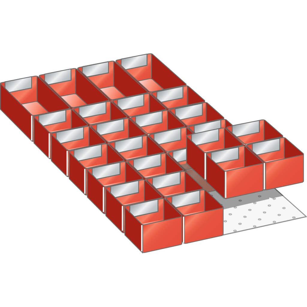 LISTA set di cassette 18x36E, (LxP) 306x612mm, 28 pezzi, per altezza frontale 50mm Immagine del prodotto: LISTA set di cassette 18x36E, (LxP) 306x612mm, 28 pezzi, per altezza frontale 50mm