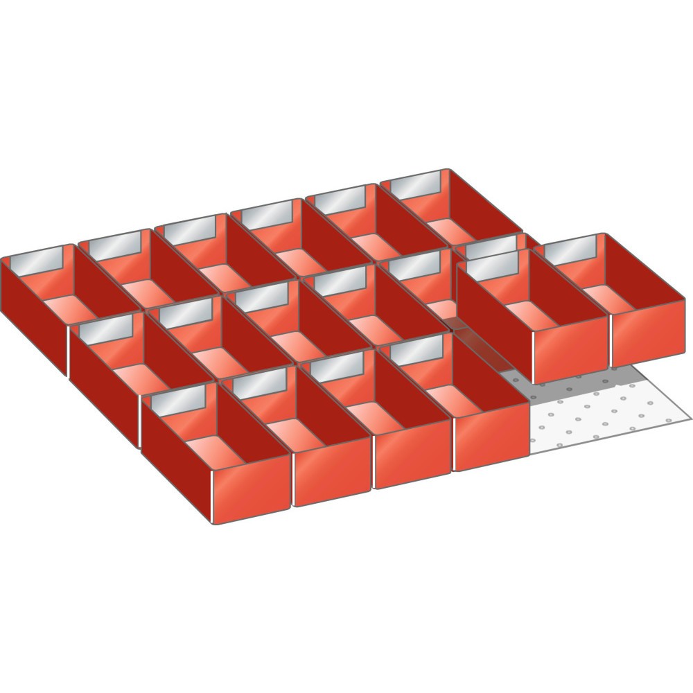 Immagine del prodotto: LISTA set di cassette 27x27E, (LxP) 459x459mm, 18 pezzi, per altezza frontale 50mm