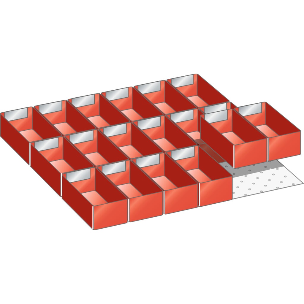 Immagine del prodotto: LISTA set di cassette 27x27E, (LxP) 459x459mm, 18 pezzi, per altezza frontale 50mm