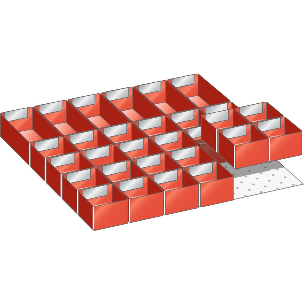 Immagine del prodotto: LISTA set di cassette 27x27E, (LxP) 459x459mm, 30 pezzi, per altezza frontale 50mm