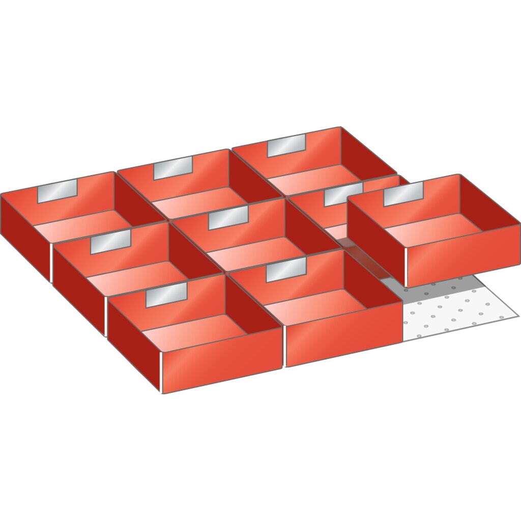 LISTA set di cassette 27x27E, (LxP) 459x459mm, 9 pezzi, per altezza frontale 50mm Immagine del prodotto: LISTA set di cassette 27x27E, (LxP) 459x459mm, 9 pezzi, per altezza frontale 50mm