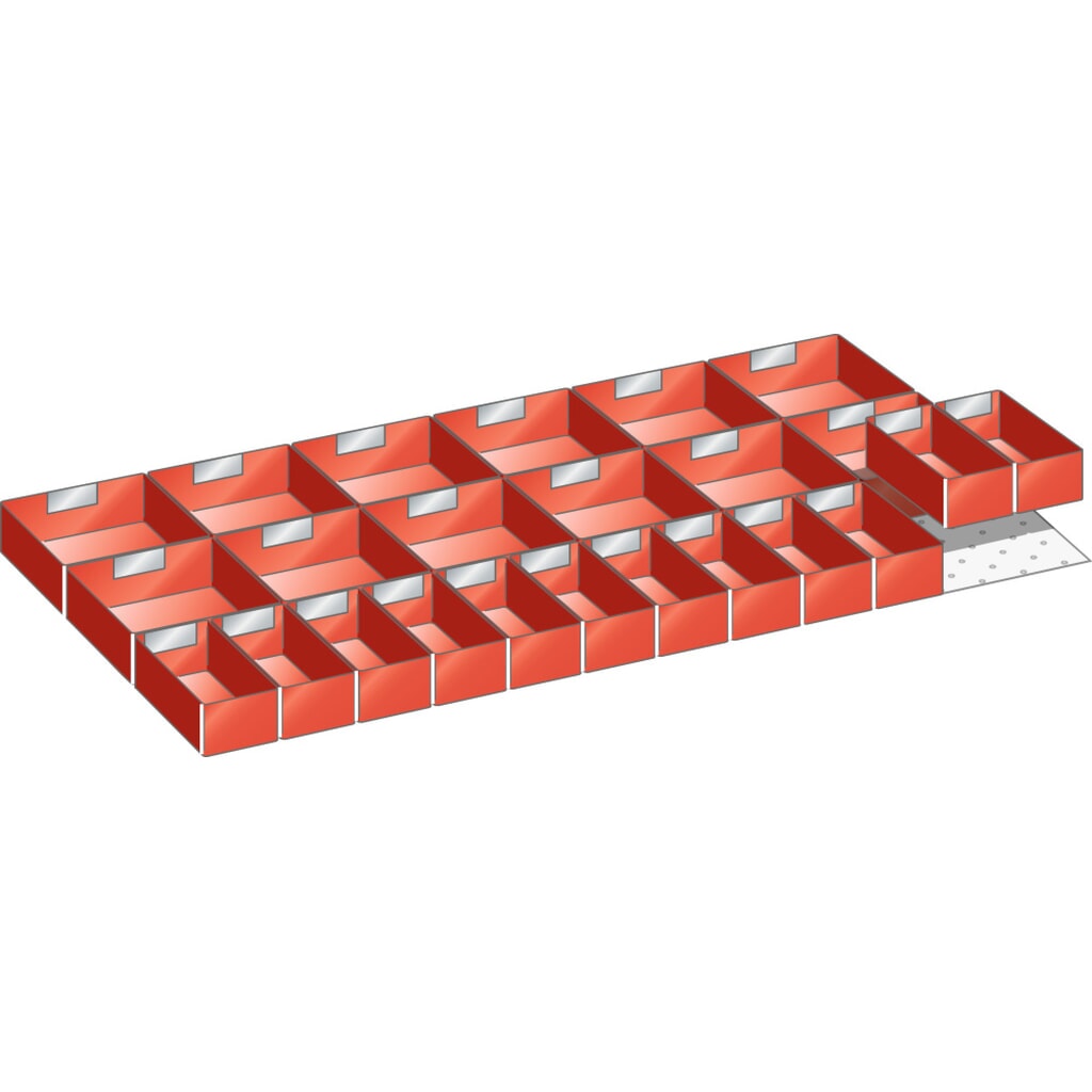 LISTA set di cassette 54x27E, (LxP) 918x459mm, 24 pezzi, per altezza frontale 50mm Immagine del prodotto: LISTA set di cassette 54x27E, (LxP) 918x459mm, 24 pezzi, per altezza frontale 50mm
