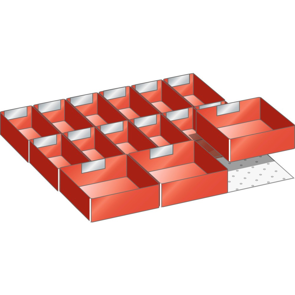 Immagine del prodotto: LISTA Set di cassette, (LxP) 459x510mm, 15 pezzi, per altezza frontale 75mm