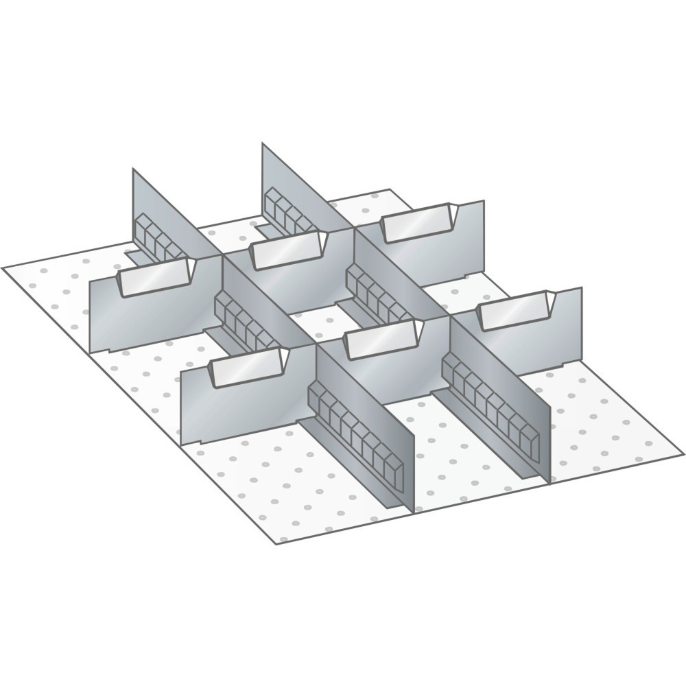 Immagine del prodotto: LISTA set di diaframmi e divisori 18x27E, (LxP) 306x459mm, 2 diaframmi, 6 divisori, per altezza frontale 50mm