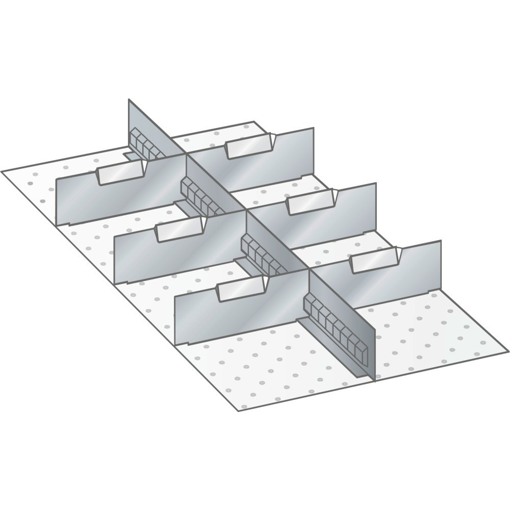Immagine del prodotto: LISTA set di diaframmi e divisori 18x36E, (LxP) 306x612mm, 1 diaframma, 6 divisori, per altezza frontale 50mm