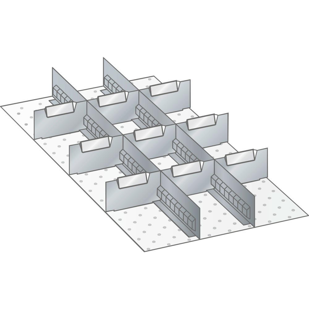Immagine del prodotto: LISTA set di diaframmi e divisori 18x36E, (LxP) 306x612mm, 2 diaframmi, 9 divisori, per altezza frontale 50mm