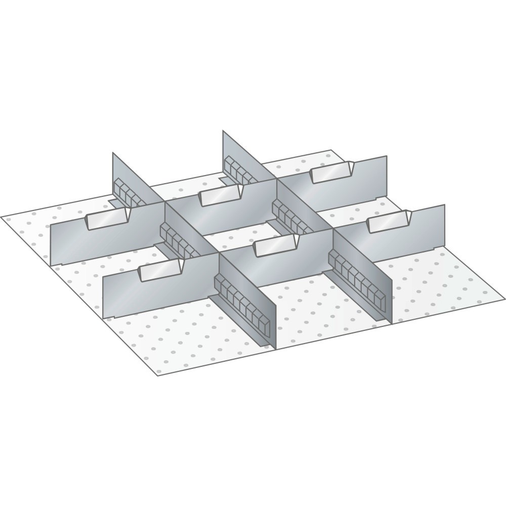 Immagine del prodotto: LISTA set di diaframmi e divisori 27x27E, (LxP) 459x459mm, 2 diaframmi, 6 divisori, per altezza frontale 50mm