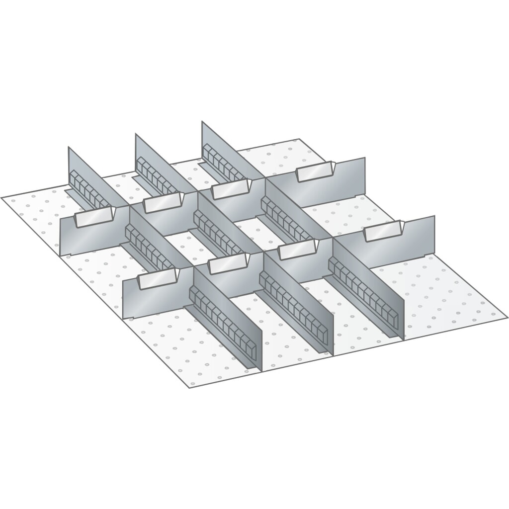 Immagine del prodotto: LISTA set di diaframmi e divisori 27x36E, (LxP) 459x612mm, 3 diaframmi, 8 divisori, per altezza frontale 50mm