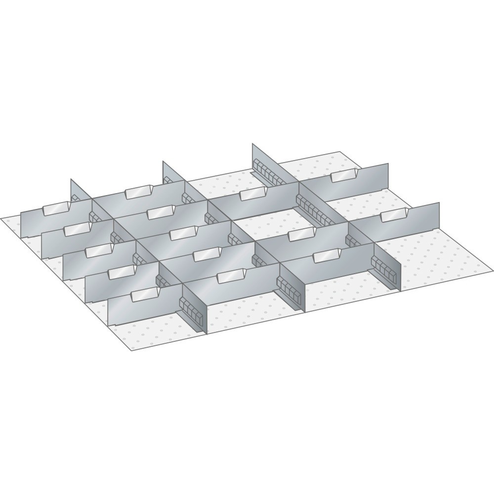 Immagine del prodotto: LISTA set di diaframmi e divisori 45x36E, (LxP) 765x612mm, 4 diaframmi, 15 divisori, per altezza frontale 75mm