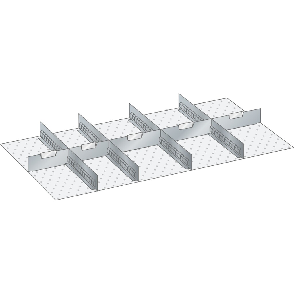 LISTA set di diaframmi e divisori 54x27E, (LxP) 918x459mm, 4 diaframmi, 5 divisori, per altezza frontale 50mm Immagine del prodotto: LISTA set di diaframmi e divisori 54x27E, (LxP) 918x459mm, 4 diaframmi, 5 divisori, per altezza frontale 50mm
