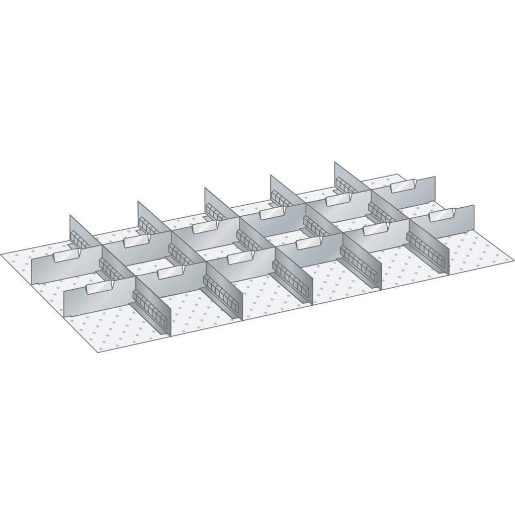 LISTA set di diaframmi e divisori 54x27E, (LxP) 918x459mm, 5 diaframmi, 12 divisori, per altezza frontale 50mm Immagine del prodotto: LISTA set di diaframmi e divisori 54x27E, (LxP) 918x459mm, 5 diaframmi, 12 divisori, per altezza frontale 50mm