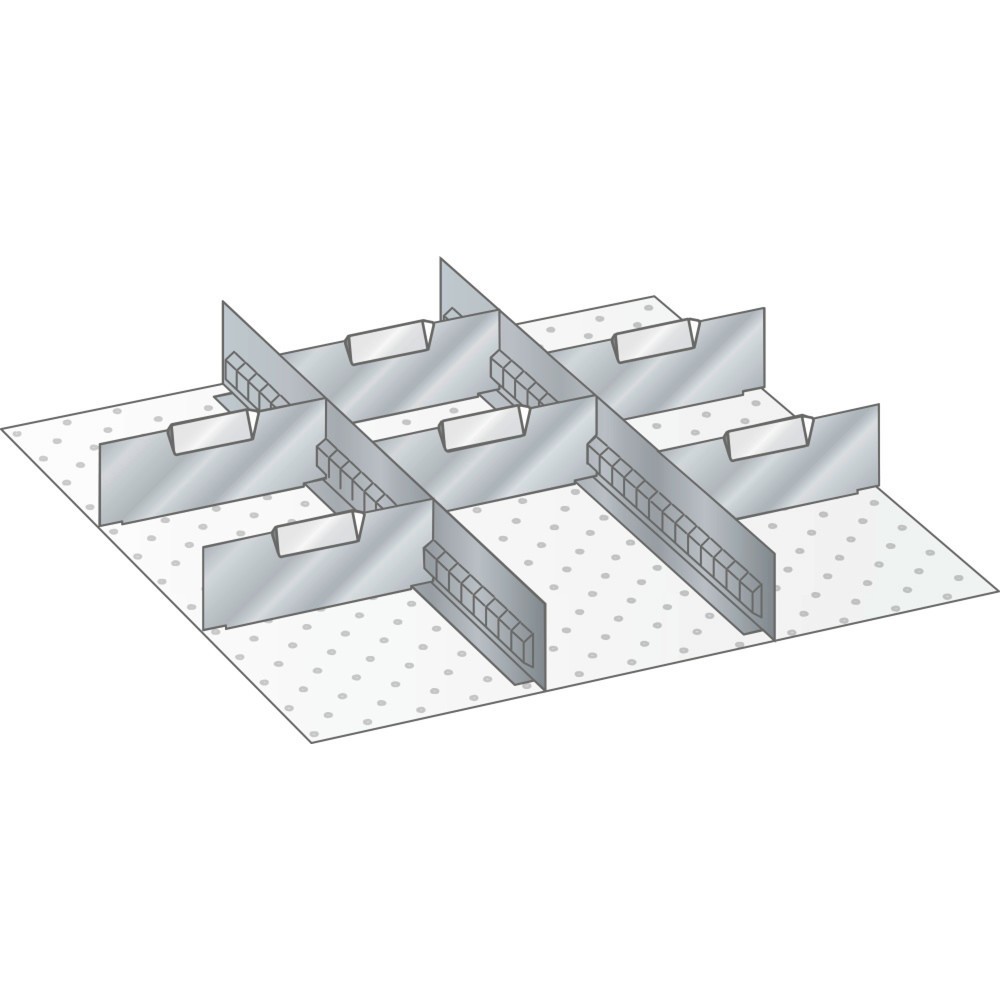 Immagine del prodotto: LISTA Set di diaframmi e divisori, (LxP) 459x510mm, 2 diaframmi, 6 divisori, per altezza frontale 75mm