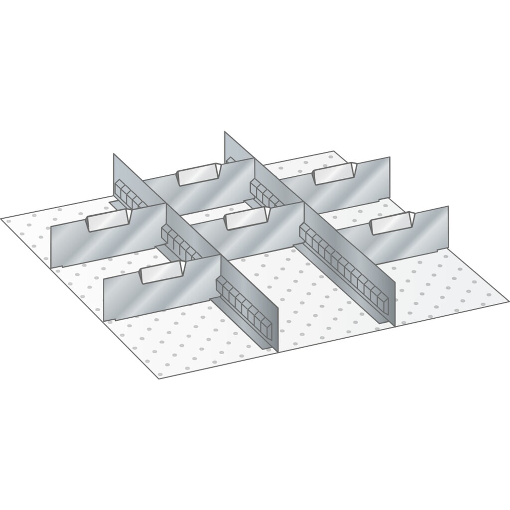 LISTA Set di diaframmi e divisori, (LxP) 459x510mm, 2 diaframmi, 6 divisori, per altezza frontale 75mm Immagine del prodotto: LISTA Set di diaframmi e divisori, (LxP) 459x510mm, 2 diaframmi, 6 divisori, per altezza frontale 75mm