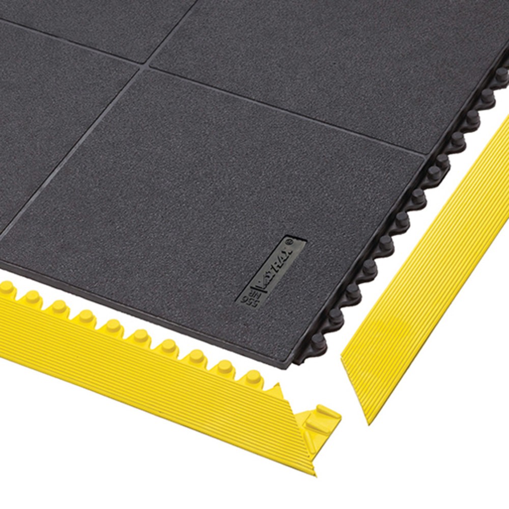 Immagine del prodotto n. 2: Listello di bordatura per postazioni di lavoro con montaggio, sistema a incastro piano calpestabile, con sporgenze, LxP 50 x 910 mm, giallo