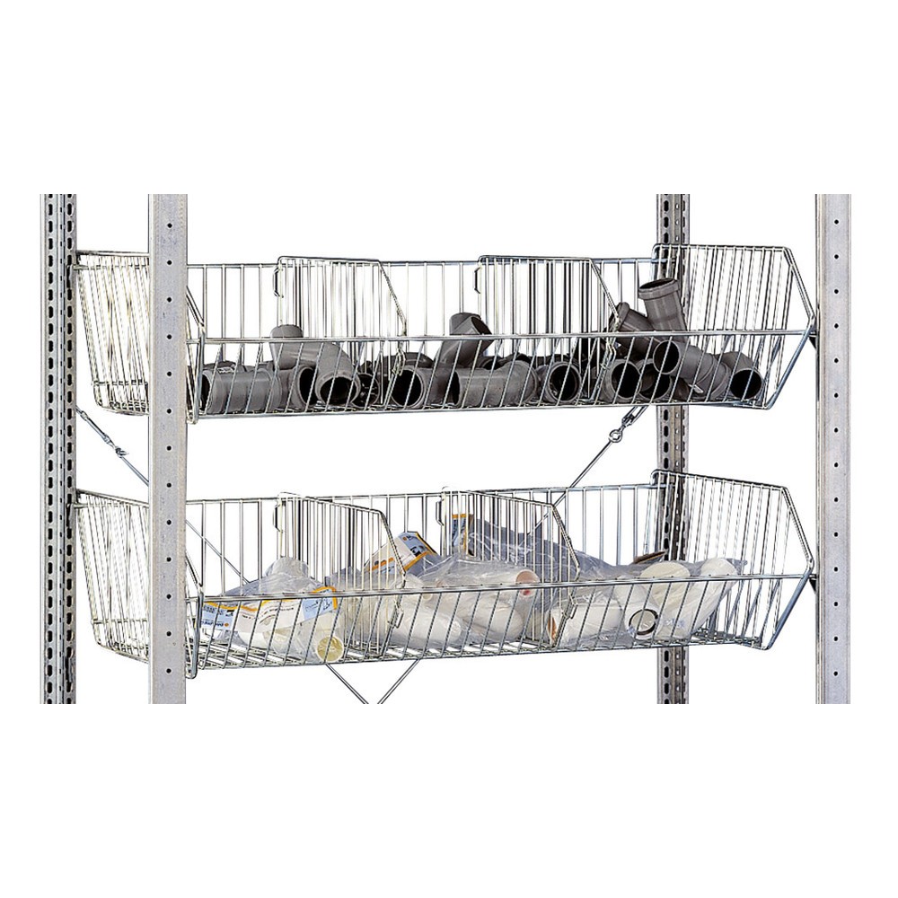 Immagine del prodotto n. 2: Livello di cesti per scaffalatura a ripiani SCHULTE, con cesti a maglia grossa, LxP 1.000 x 500 mm
