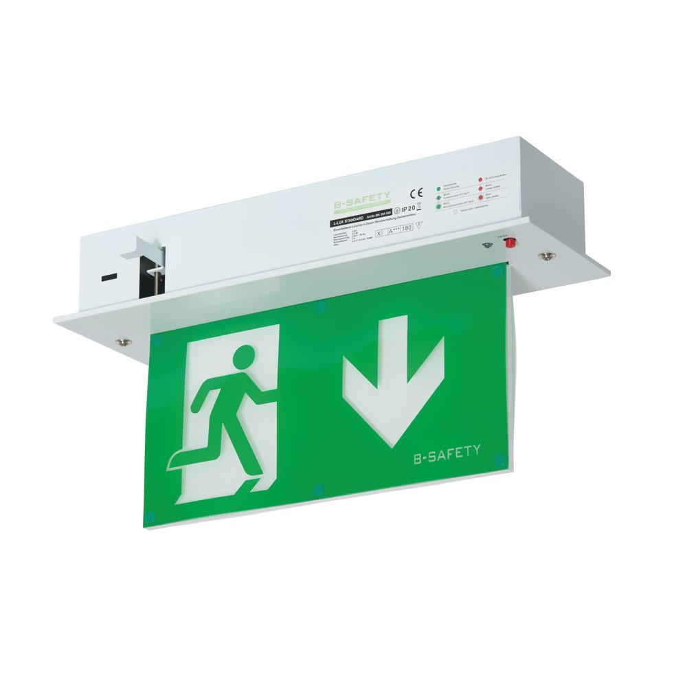 Immagine del prodotto: Luce per segnaletica di emergenza L-LUX STANDARD, con funzione AUTOTEST, versione 3h, montaggio a incasso a soffitto