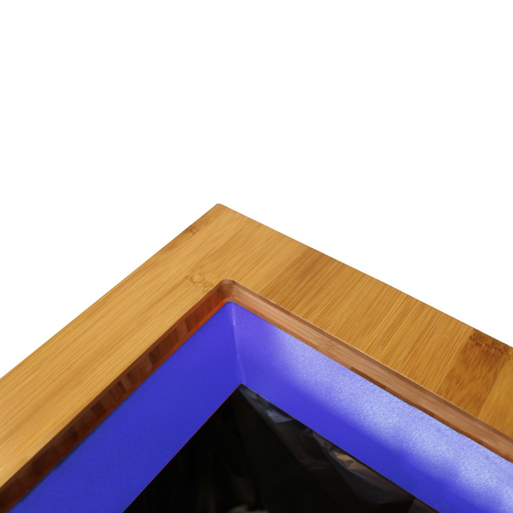 Immagine del prodotto n. 2: Contenitore per rifiuti LUNE Paxa Medium, 34 litri, bianco/bambù/blu