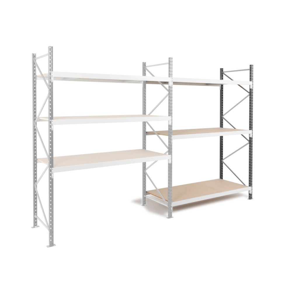 Immagine del prodotto n. 3: Pacchetto completo scaffalatura a campata larga ManOrga, con pannelli di truciolato, AxLxP 2.000 x 4.000 x 800 mm
