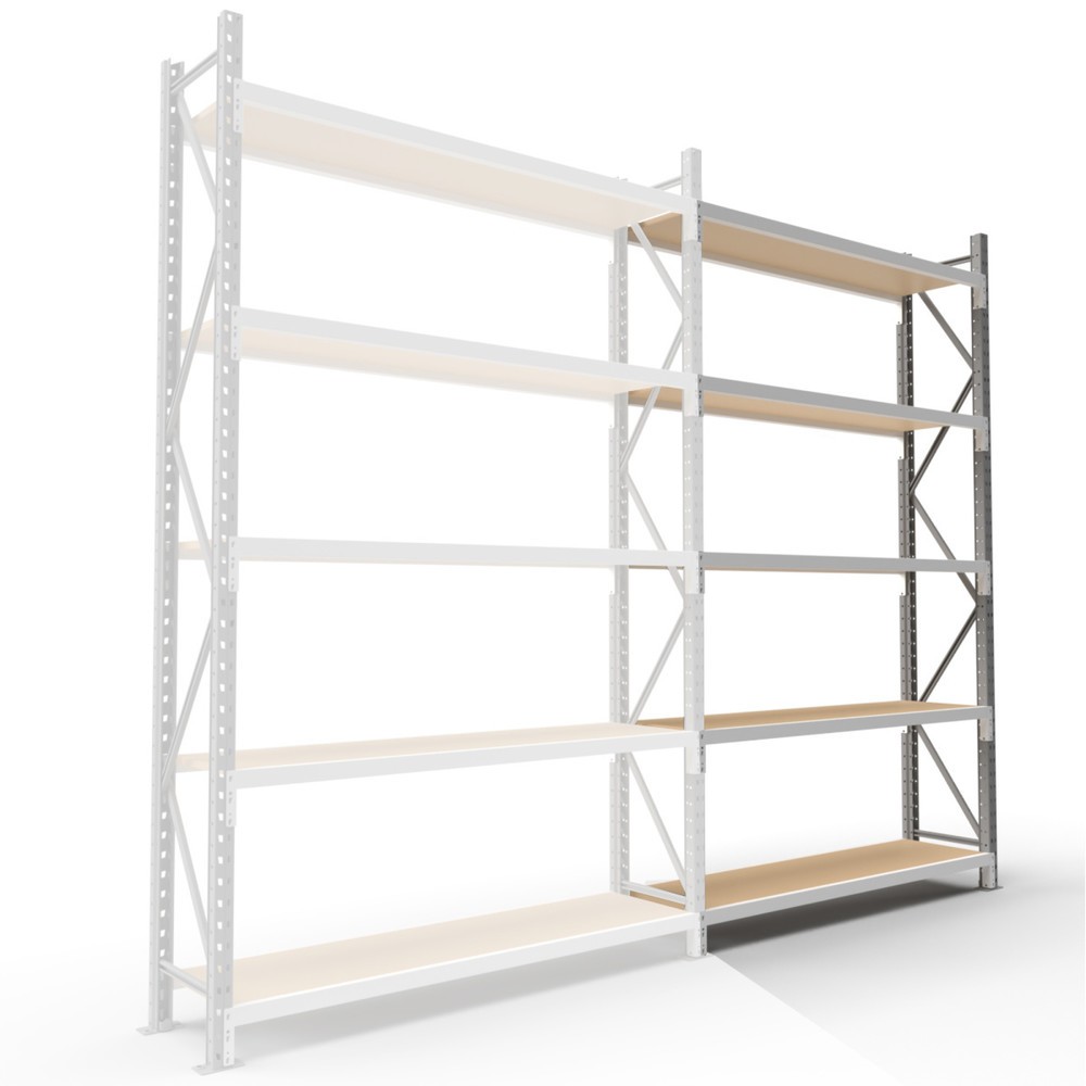 Immagine del prodotto: ManOrga Scaffalatura a campata larga, con pannelli di truciolato, campata aggiuntiva, HxLxP 3.000 x 2.700 x 800 mm