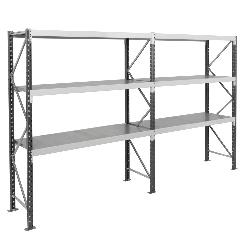 Immagine del prodotto n. 8: ManOrga Scaffalatura a campata larga, con pianetti in acciaio, campata aggiuntiva, grigio grafite/grigio chiaro, HxLxP 2.000 x 1.250 x 600 mm