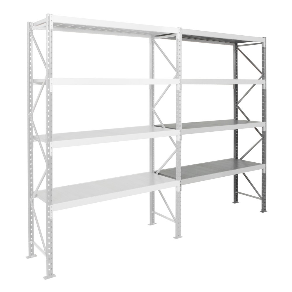 Immagine del prodotto: ManOrga Scaffalatura a campata larga, con pianetti in acciaio, campata aggiuntiva, grigio grafite/grigio chiaro, HxLxP 2.500 x 1.250 x 600 mm