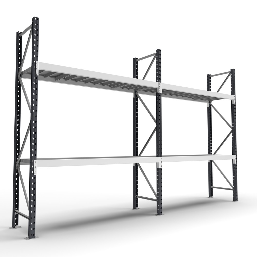 Immagine del prodotto n. 5: Scaffalatura a campata larga ManOrga, con pianetti in acciaio, campata aggiuntiva, portata per ripiano 740 kg, AxLxP 2.000 x 2.700 x 1.000 mm