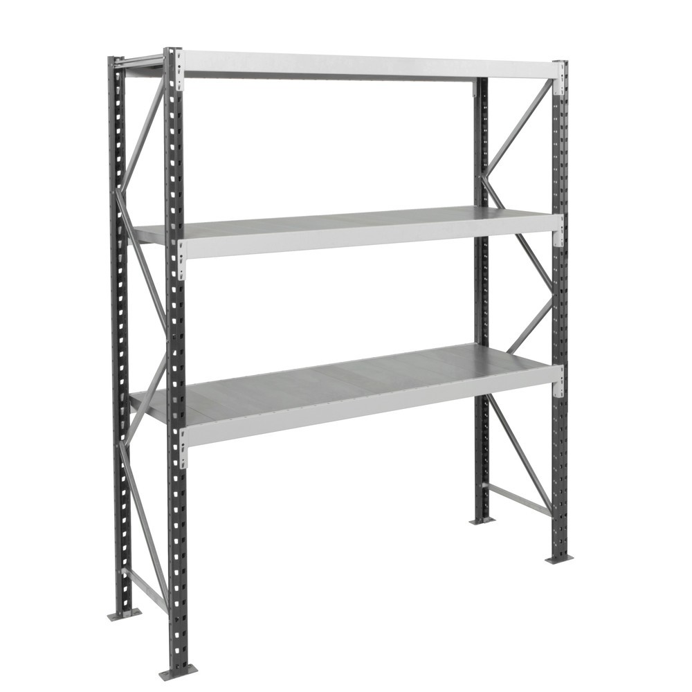 Immagine del prodotto: ManOrga Scaffalatura a campata larga, con pianetti in acciaio, campata base, grigio grafite/grigio chiaro, HxLxP 2.000 x 1.250 x 600 mm