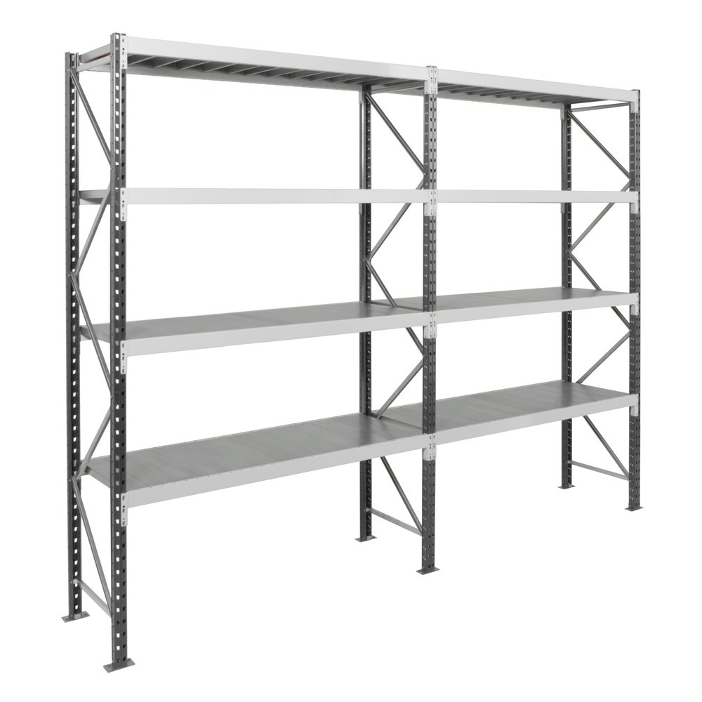 Immagine del prodotto n. 7: ManOrga Scaffalatura a campata larga, con pianetti in acciaio, campata base, grigio grafite/grigio chiaro, HxLxP 2.500 x 1.250 x 600 mm