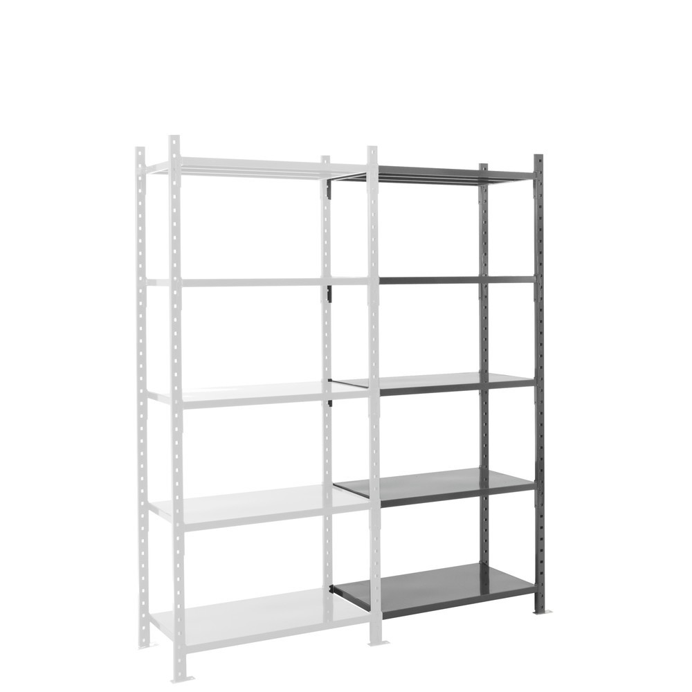Immagine del prodotto n. 1: ManOrga Scaffalatura a ripiani, campata aggiuntiva, con pianetti in acciaio, portata per piano 500 kg, HxLxP 2.500 x 1.010 x 500 mm